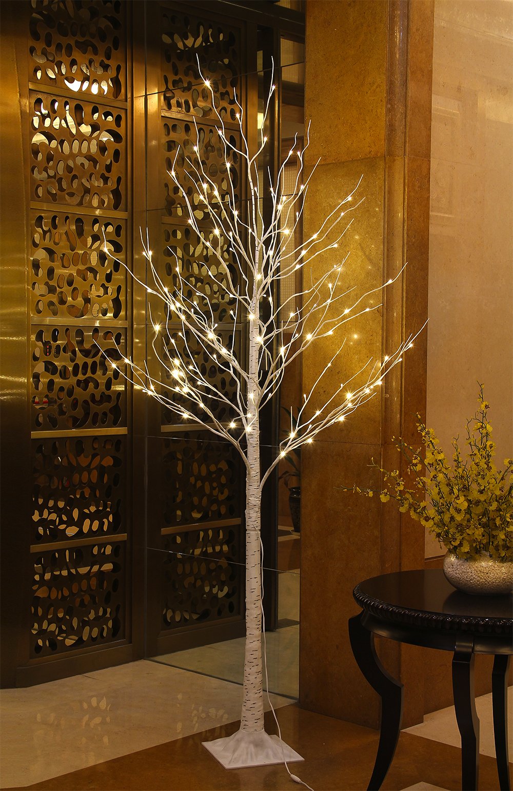8FT 132 LED Lighted Birch Tree Warm White E346020