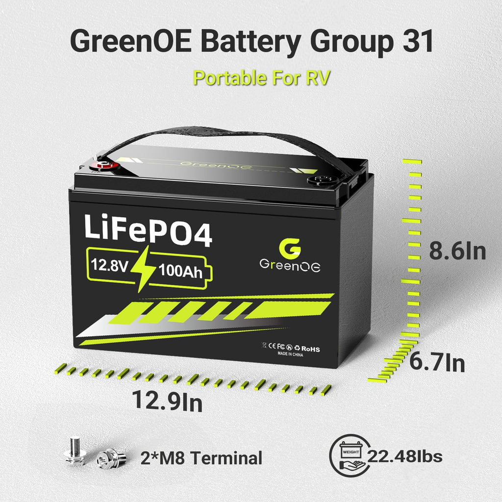 12V 100Ah LiFePO4 Deep Cycle Battery R256