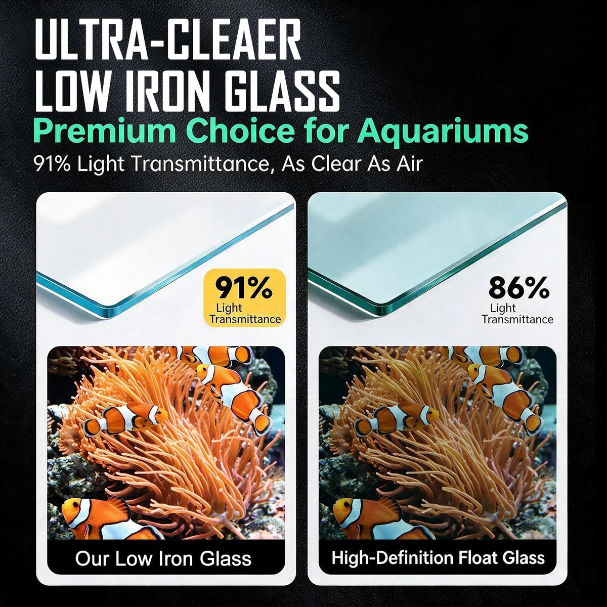 15 Gallon Ultra-Clear Rimless Glass Aquarium Fish Tank F116