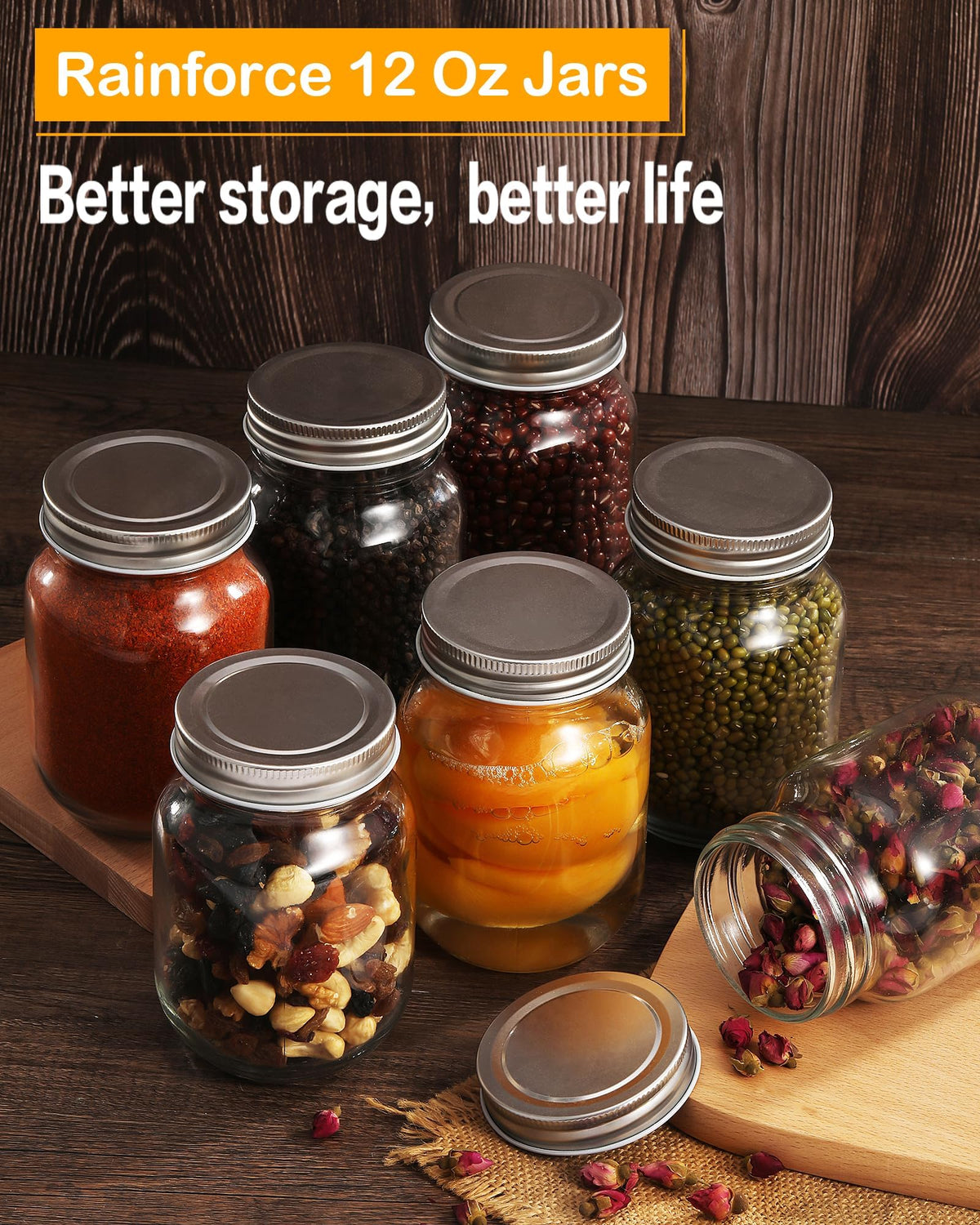 12 oz Glass Canning Jars 6 Pack I811057