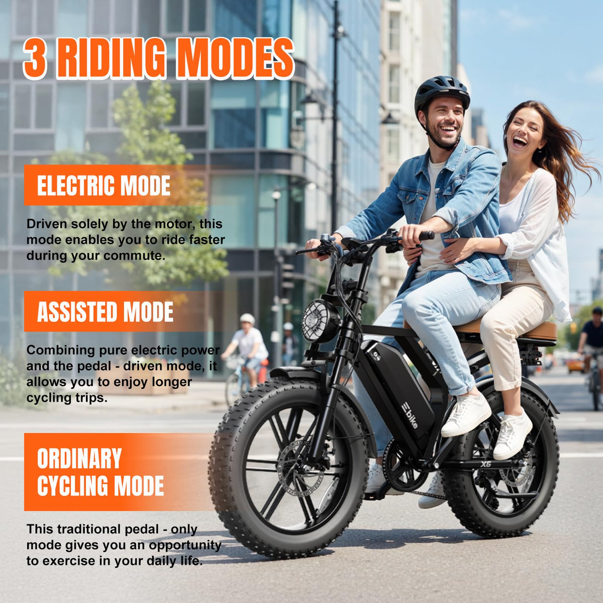Electric Bike 48V 15 Ah Battery 2000W Peak Motor D730