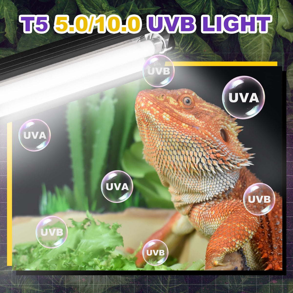 8W T5 HO UVB Fluorescent Light Fixture Combo Kit F246