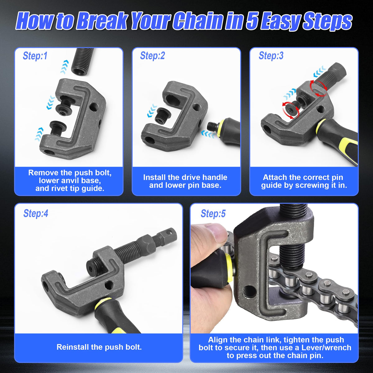 14 Pc Motorcycle Chain Breaker Tool Kit K68301