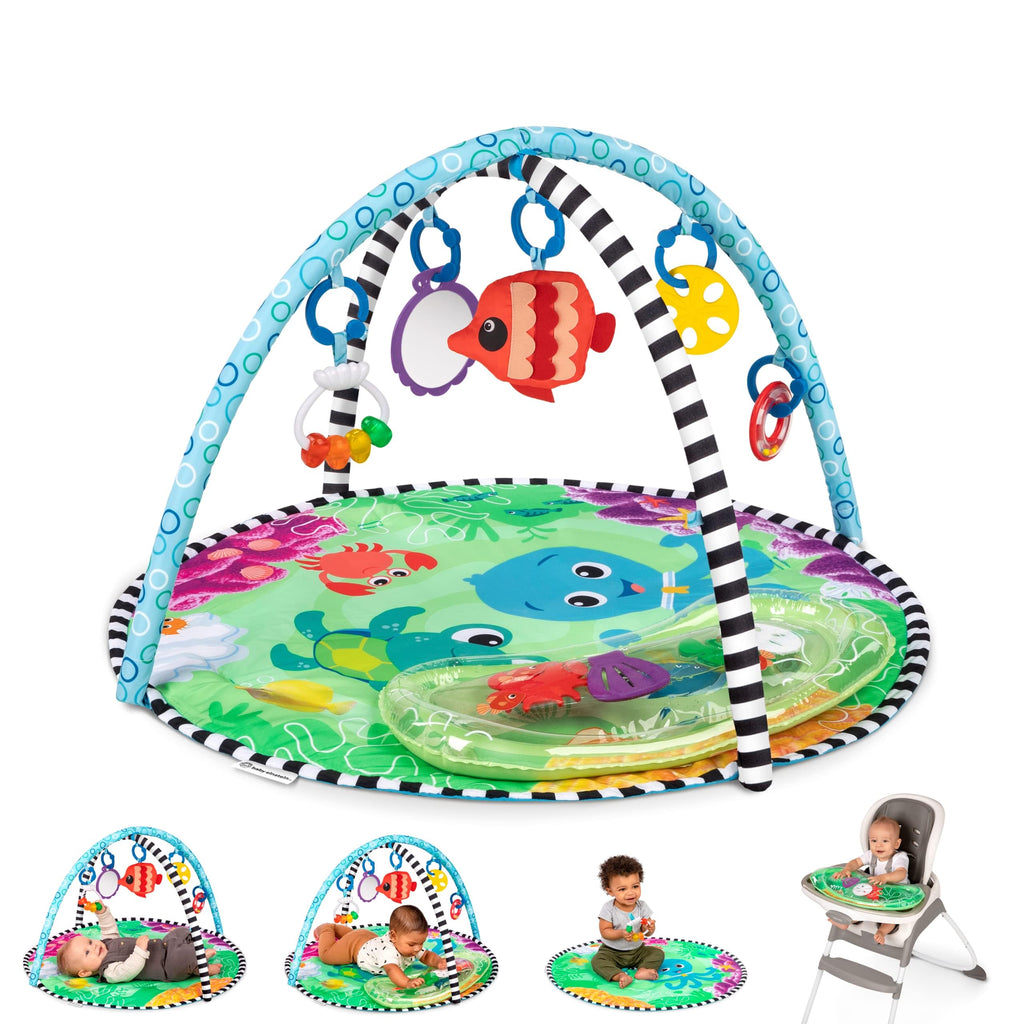 2-in-1 Water Mat Tummy Time Activity Play Gym Sensory Toys J91471