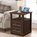 24" Tall End Table with Charging Station & 2 Drawers Y94573