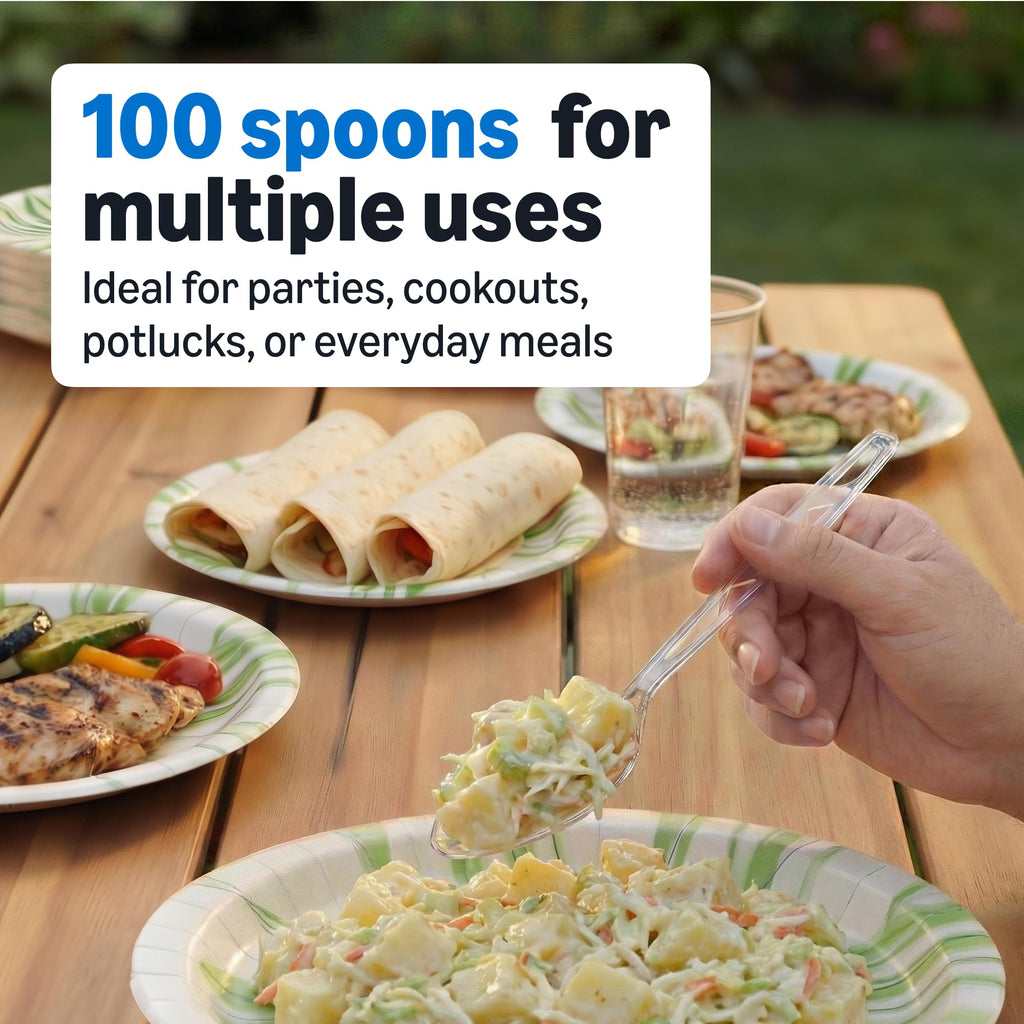 Clear Plastic Spoons 100 Count Y9384