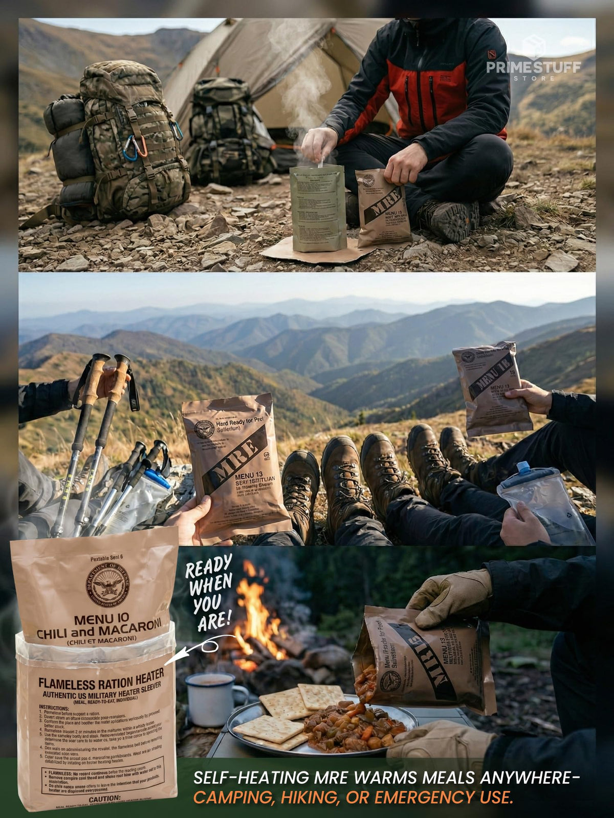 Meals Ready to Eat 12 packs with Flameless Heater L352118