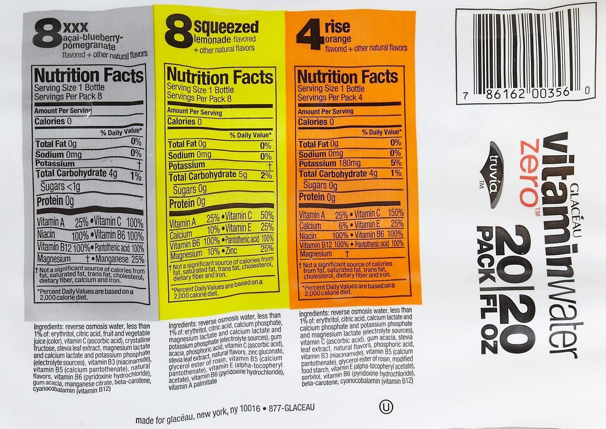 Vitamin Water Zero Variety Pack 20 Fl Oz (Pack of 20) M796019