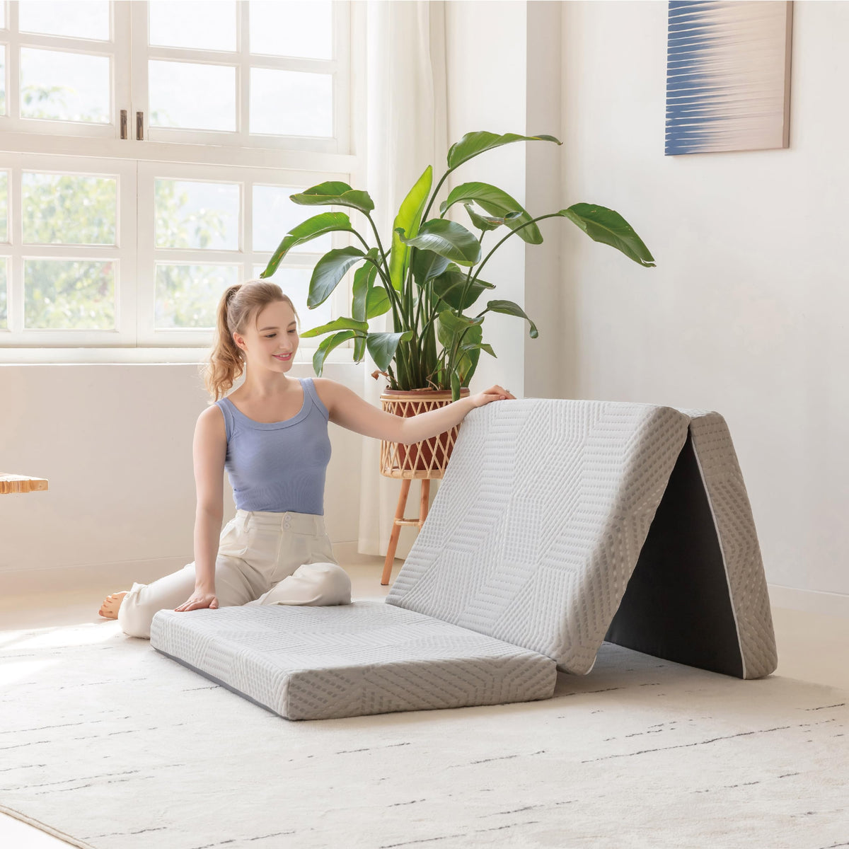 4 Inch Gel Memory Foam Trifold Mattress Y834