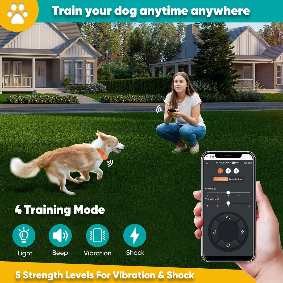 Wireless Dog Fence with Training Collar I382