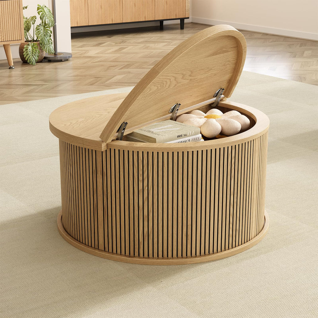Round Lift Top Coffee Table with Storage T1992
