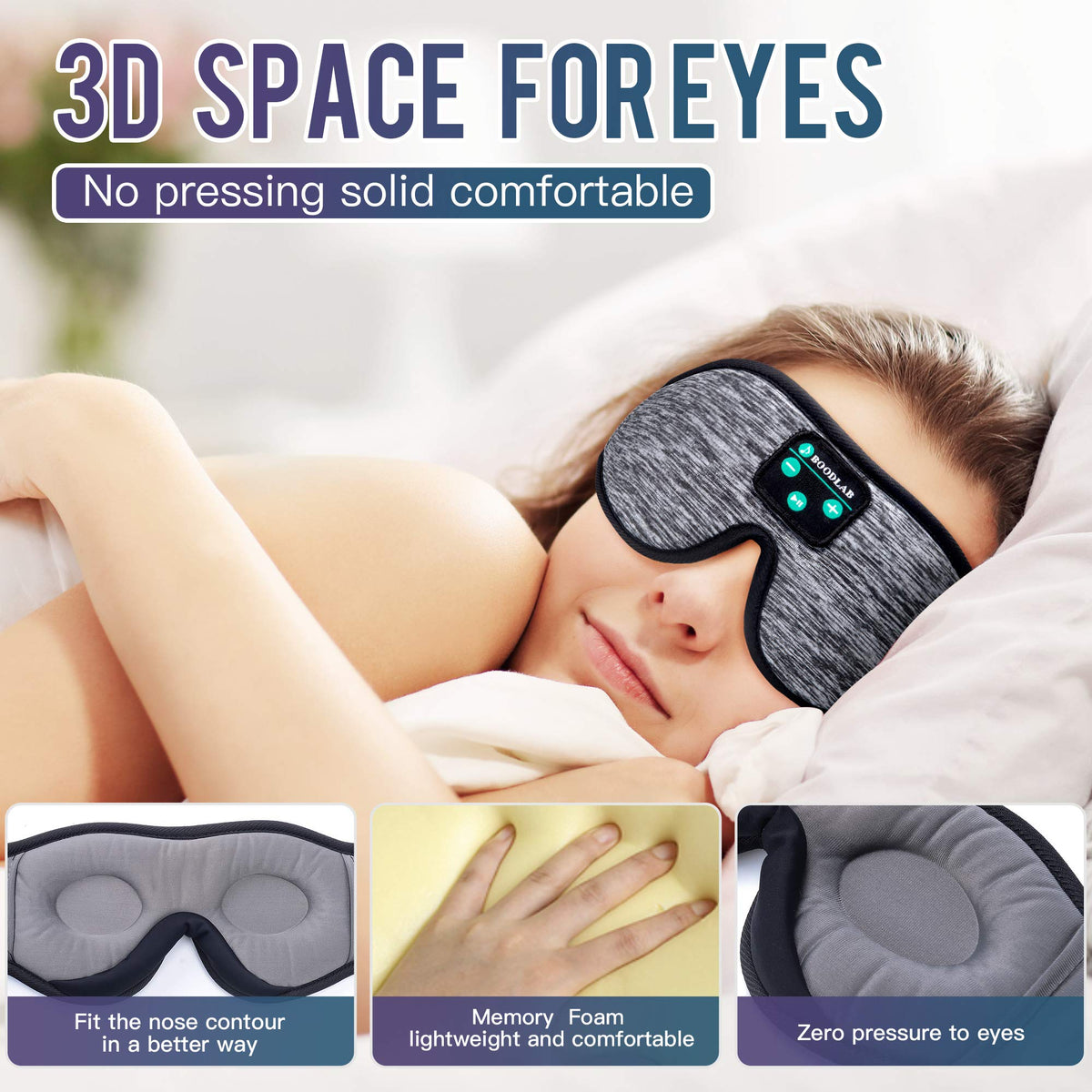 3D Sleep Mask with Bluetooth Headphones N235157