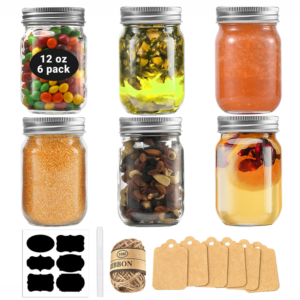 12 oz Glass Canning Jars 6 Pack I811057
