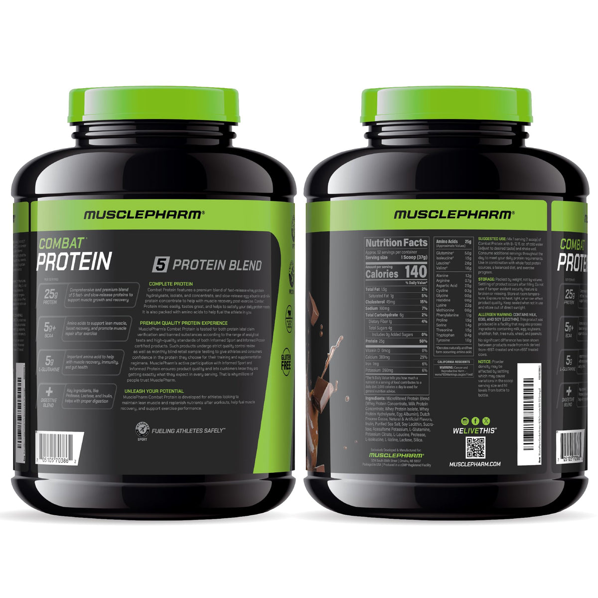 Chocolate Milk Flavor 5 Protein Sources Gluten Free Protein Powder 4.2 lb Q2400