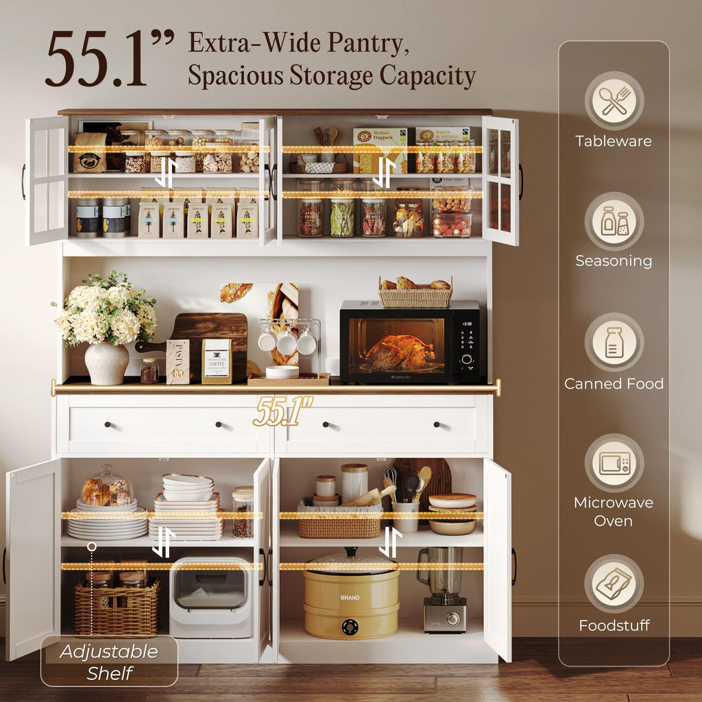 White Pantry Cabinet with Charging Station F2779