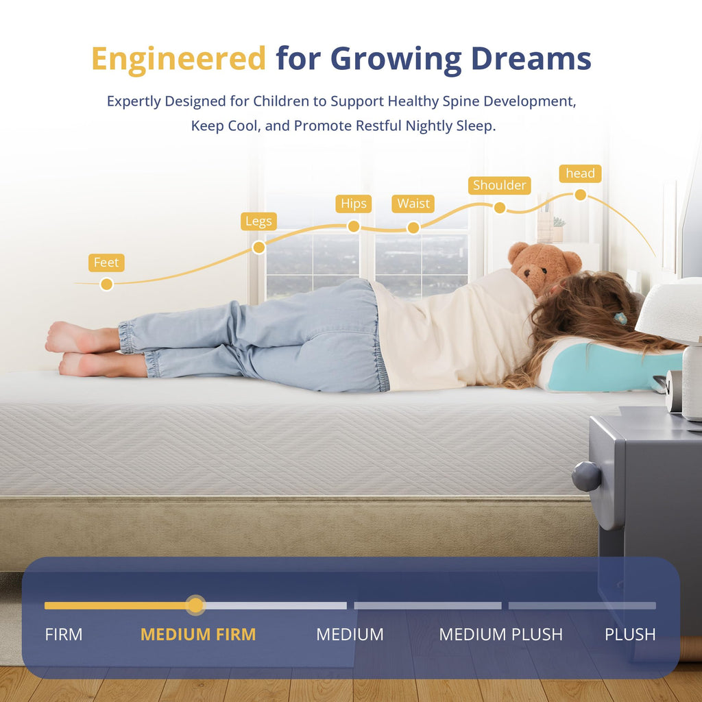 Twin Memory Foam Mattress 5 Inch Medium Firm White Z435515