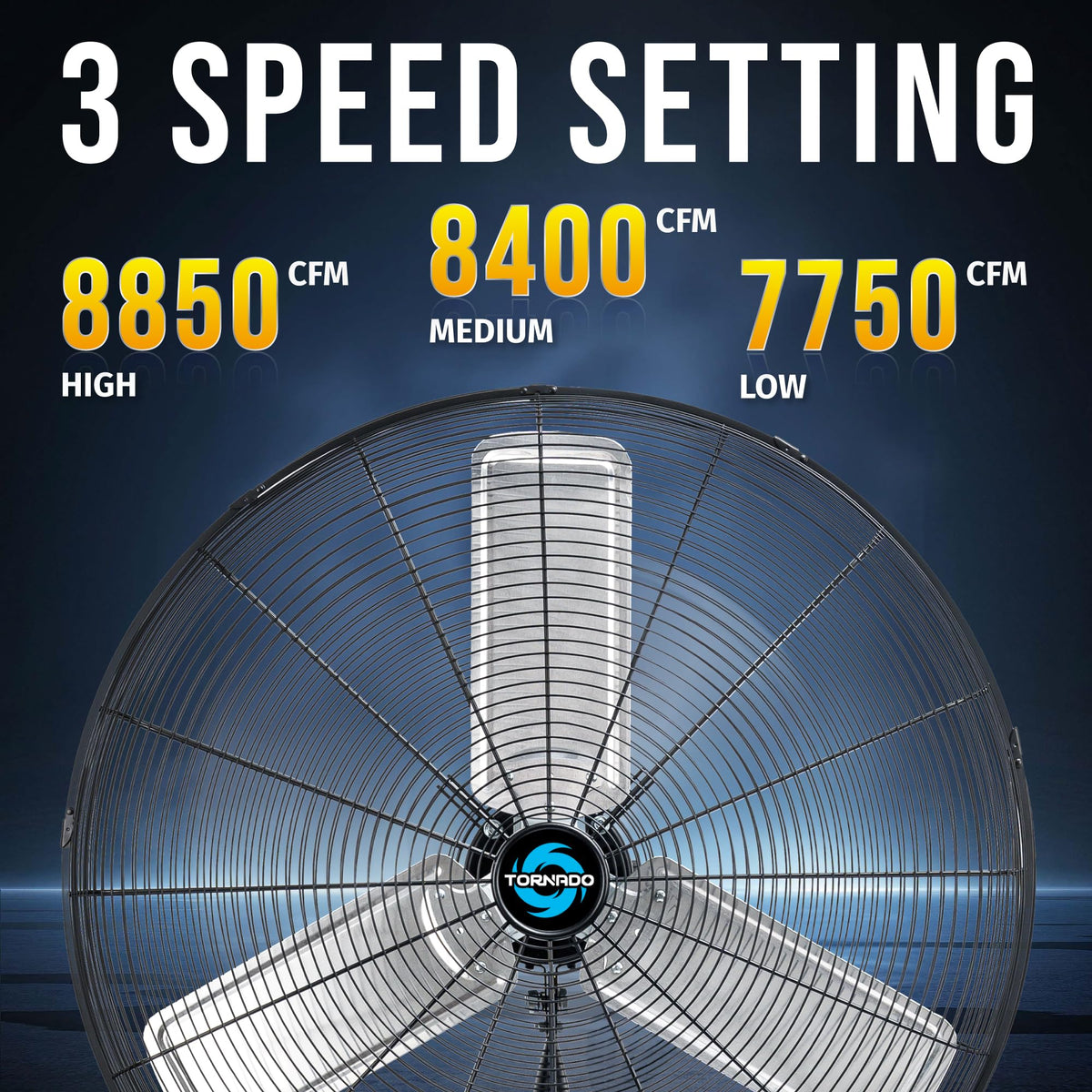 30 Inch 3 Speed High Velocity Metal Pedestal Fan B6155