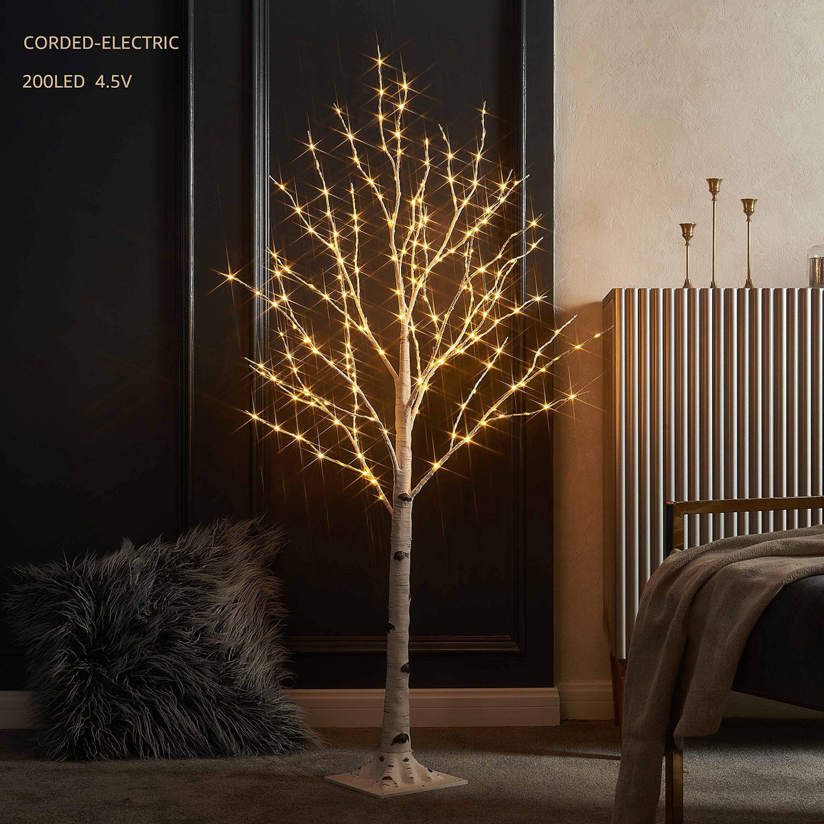 Lighted Birch Twig Tree with Fairy Lights 4FT 200 LED H9310