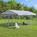 10x15FT Outdoor Dog Kennel with Bowls & Roof G19005