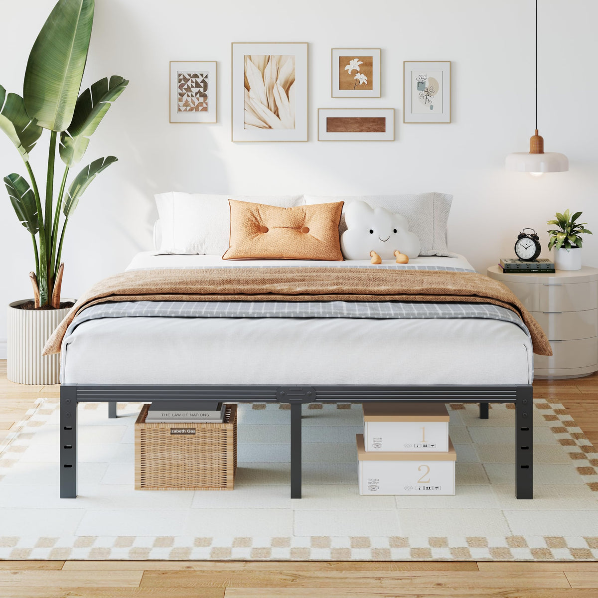 14 Inch Metal Platform Full Bed Frame with Storage P230