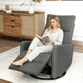 Dark Gray Velvet Swivel Recliner Chair R9064