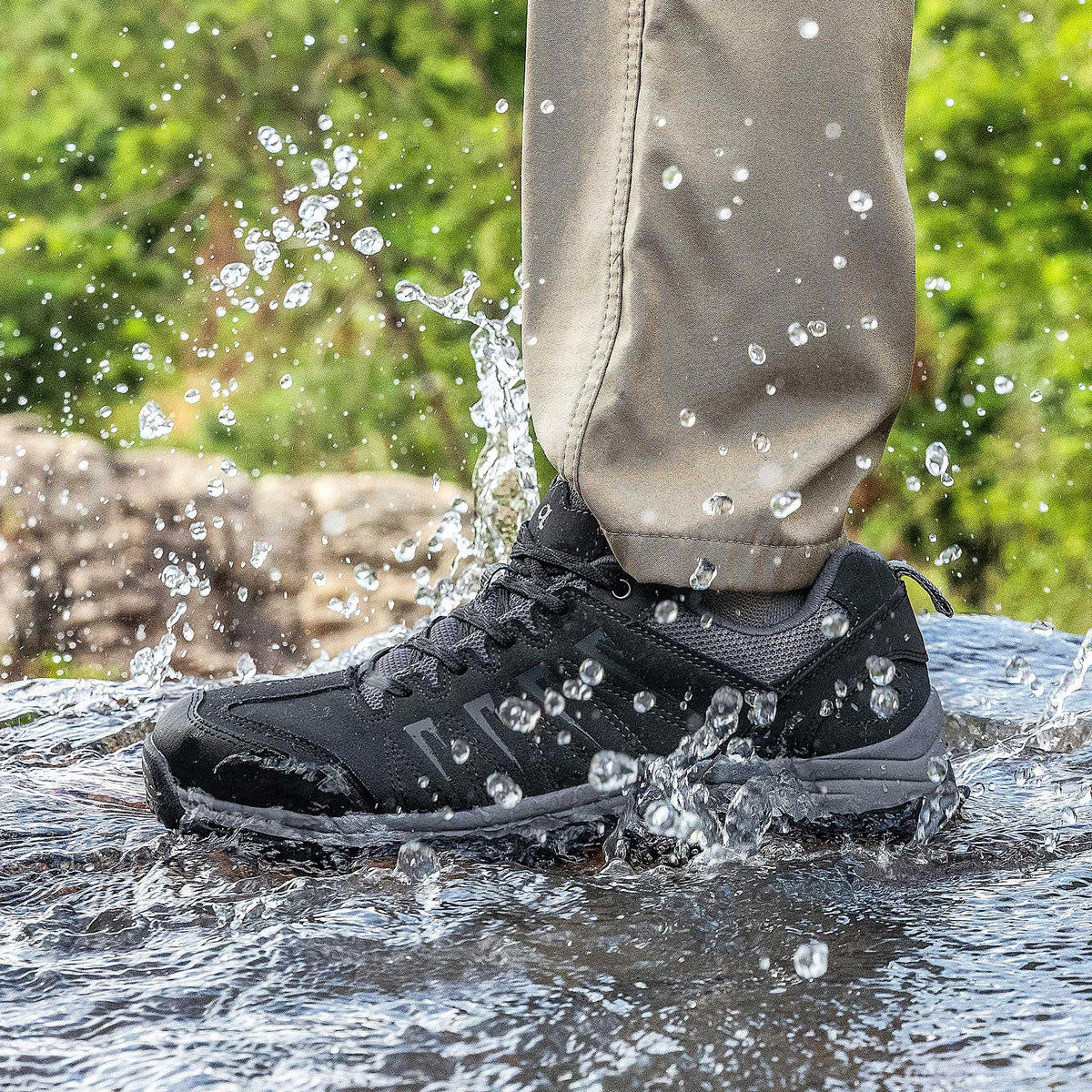 Men's Waterproof Leather Low Top Hiking Shoes R196